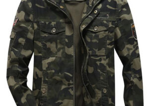 Men's Plus Size Camouflage Zip Up Jacket