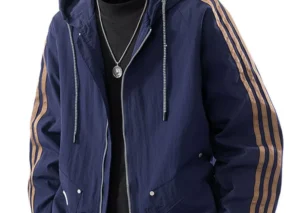 Men's Plus Size Casual Hooded Windbreaker Jacket