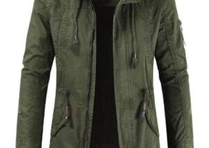 Men's Plus Size Drawstring Casual Hooded Parka Coat