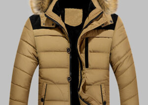 Men's Plus Size Padded Fur Hood Puffer Jacket