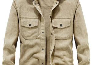 Men's Plus Size Dual Chest Pockets Shacket