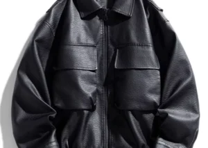 Men's Plus Size Urban Style Faux Leather Bomber Jacket