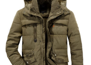 Men's Plus Size Hooded Zip Up Parka Coat