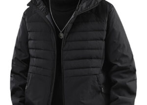 Men's Plus Size Lightweight Hooded Puffer Jacket