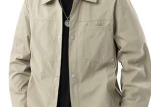 Men's Plus Size Lightweight Snap-Down Jacket