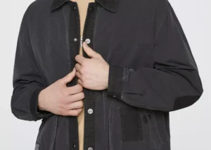 Men's Plus Size Snap Down Long Sleeve Jacket