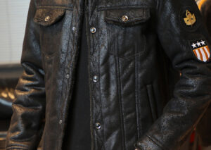Men's Plus Size Snap Down Fur Collar Jacket