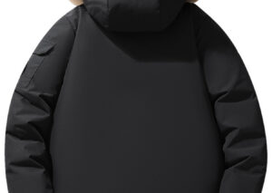 Men's Full Size Fur Hooded Zip Up Parka Coat Plus Size