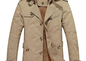 Men's Plus Size Button Up Long Sleeve Coat