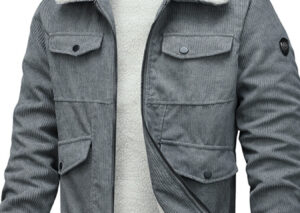 Men's Full Size Sherpa-Lined Corduroy Jacket Plus Size
