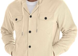Men's Full Size Casual Corduroy Button-Down Jacket Plus Size