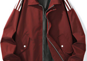 Men's Plus Size Striped Zip Up Jacket