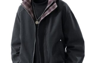 Men's Plus Size Zip Up Hooded Bomber Jacket