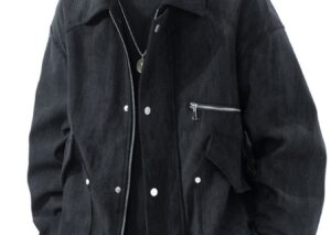Men's Plus Size Casual Corduroy Snap-Down Jacket