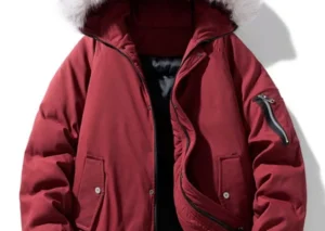 Men's Plus Size Faux Fur Hooded Padded Bomber Jacket
