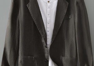 Men's Plus Size Lapel Collar Button Up Blazer