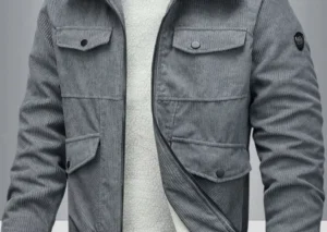 Men's Full Size Corduroy Sherpa Lined Winter Jacket Plus Size